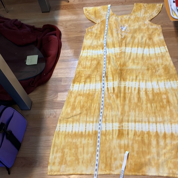 Boho tie dye long summer dress with embroidery - Picture 6 of 9